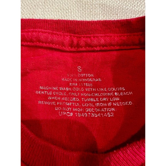 Let's Settle This Like Adults Rock Paper Scissors Graphic Red T-Shirt Crew Neck - Picture 6 of 10